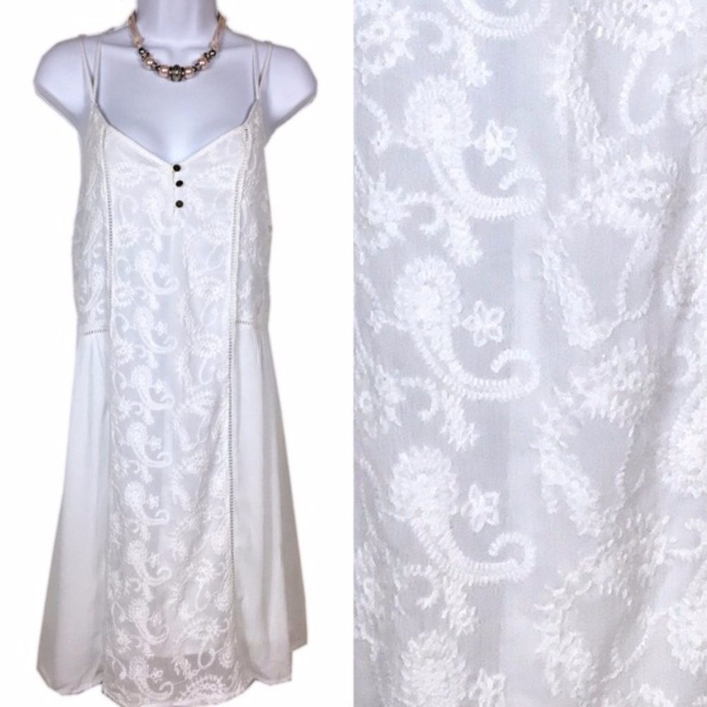 White Festival Boho Lace Embroidery Dress Maurices
